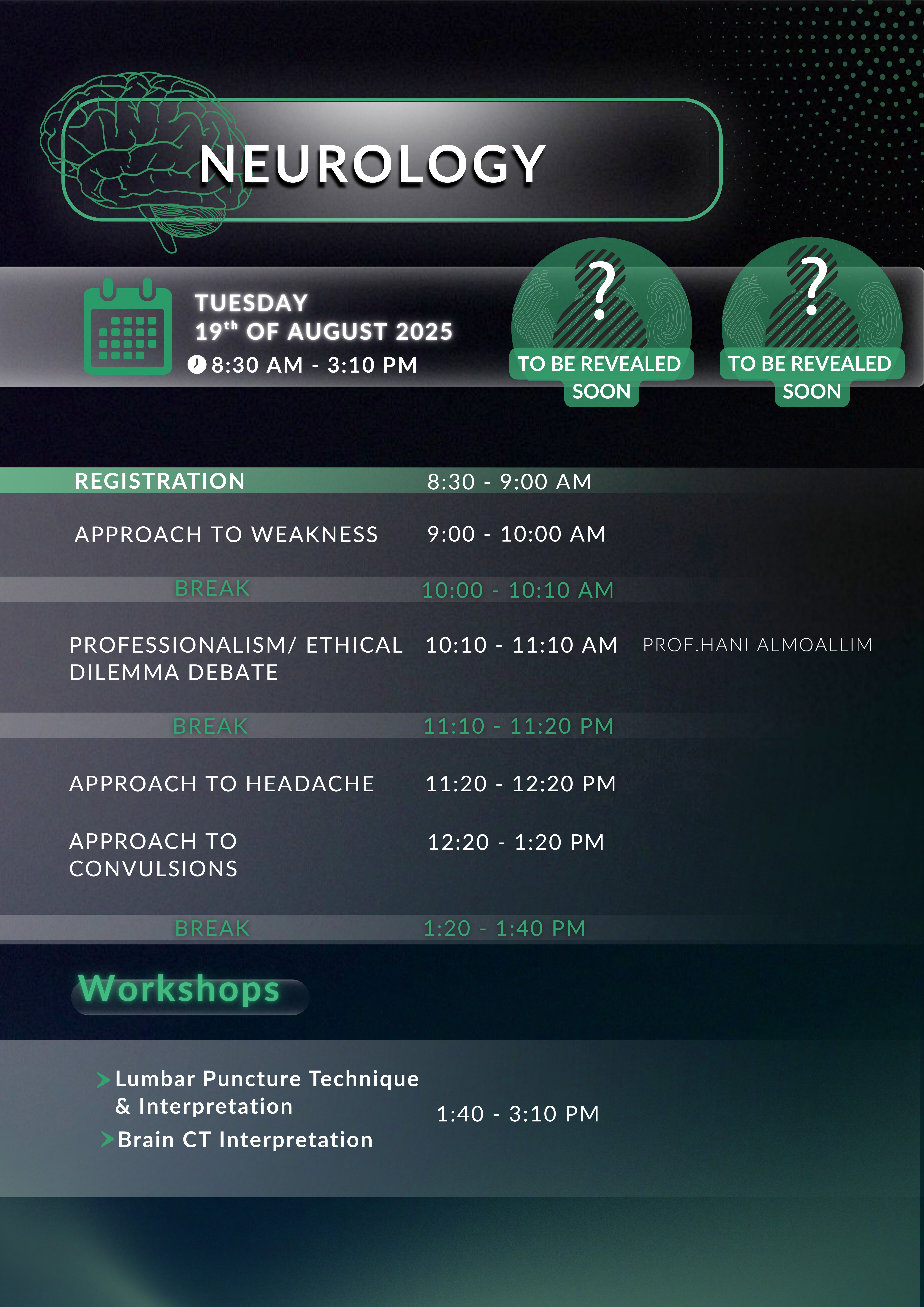 Day 4 - Neurology activities overview